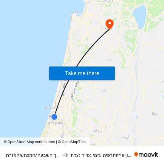 דרך השבעה/המכתש למזרח to מכון פיזיותרפיה עזמי נסייר נצרת map