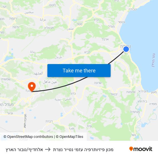 אלחדיף/טבור הארץ to מכון פיזיותרפיה עזמי נסייר נצרת map