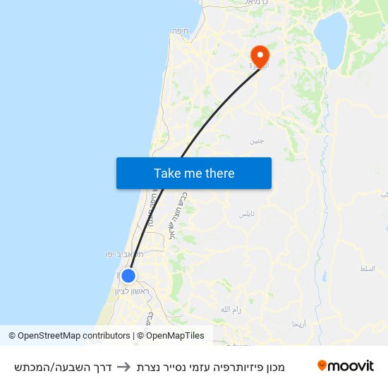 דרך השבעה/המכתש to מכון פיזיותרפיה עזמי נסייר נצרת map