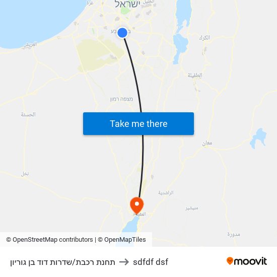 תחנת רכבת/שדרות דוד בן גוריון to sdfdf dsf map