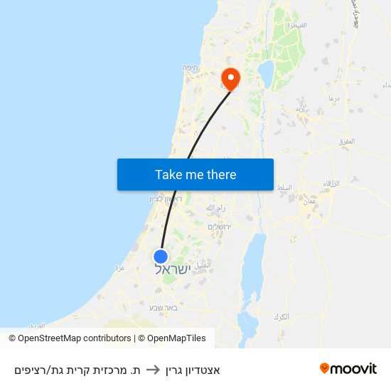 ת. מרכזית קרית גת/רציפים to אצטדיון גרין map