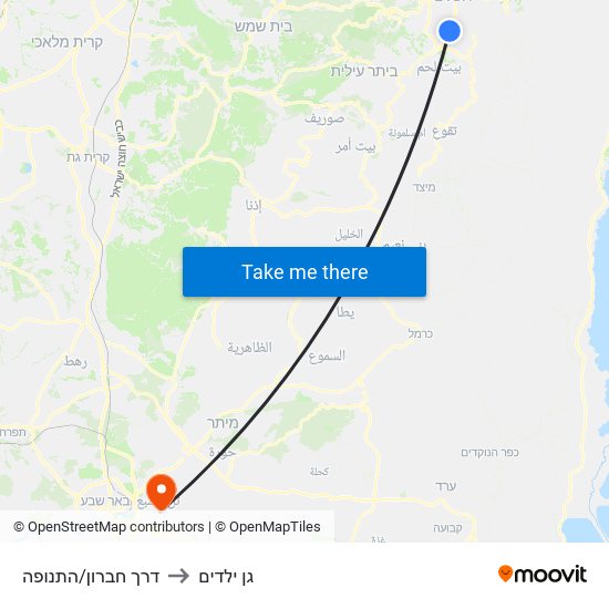 דרך חברון/התנופה to גן ילדים map