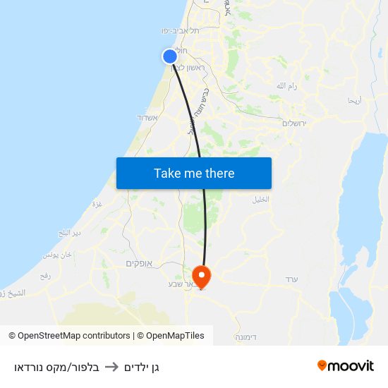 בלפור/מקס נורדאו to גן ילדים map