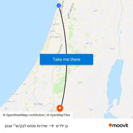 שדרות פנחס לבון/ש''י עגנון to גן ילדים map