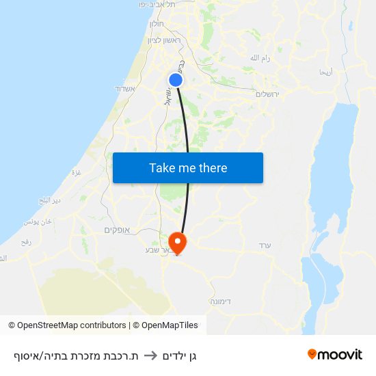 ת.רכבת מזכרת בתיה/איסוף to גן ילדים map