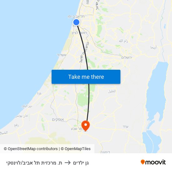 ת. מרכזית תל אביב/לוינסקי to גן ילדים map