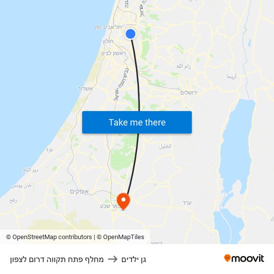 מחלף פתח תקווה דרום לצפון to גן ילדים map