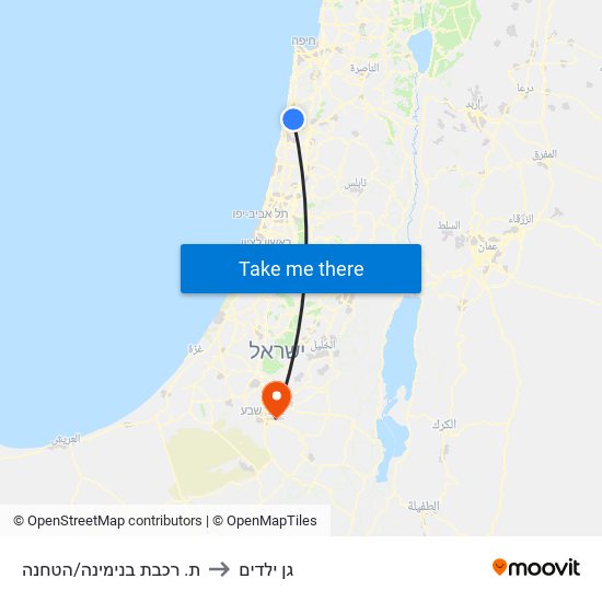 ת. רכבת בנימינה/הטחנה to גן ילדים map