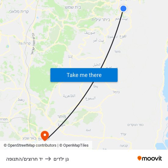 יד חרוצים/התנופה to גן ילדים map