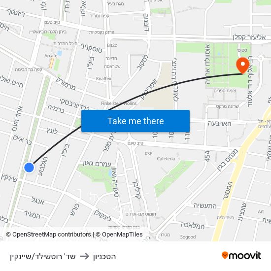 שד' רוטשילד/שיינקין to הטכניון map