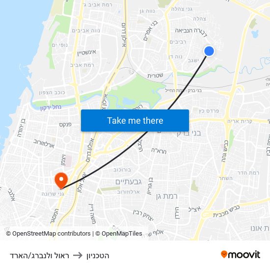 ראול ולנברג/הארד to הטכניון map