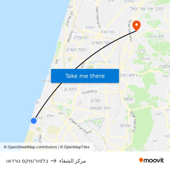 בלפור/מקס נורדאו to مركز الشفاء map