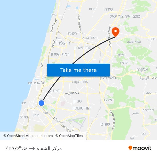 אצ''ל/לח''י to مركز الشفاء map