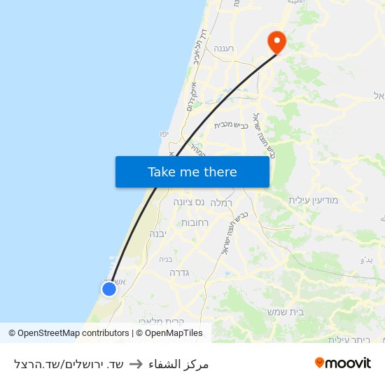 שד. ירושלים/שד.הרצל to مركز الشفاء map