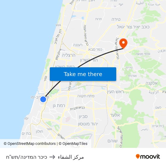 כיכר המדינה/תש''ח to مركز الشفاء map