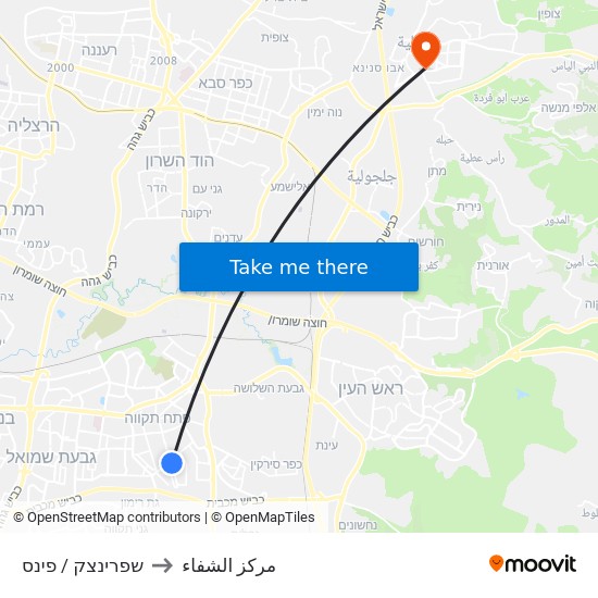 שפרינצק / פינס to مركز الشفاء map