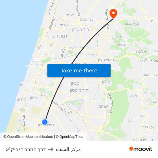 דרך המכבים/פיק''א to مركز الشفاء map