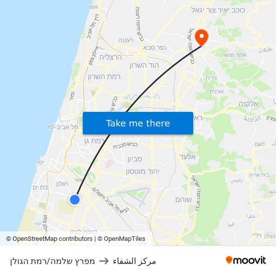 מפרץ שלמה/רמת הגולן to مركز الشفاء map