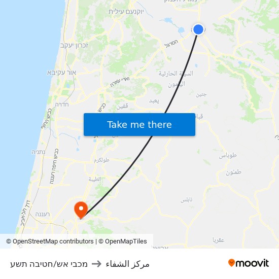 מכבי אש/חטיבה תשע to مركز الشفاء map