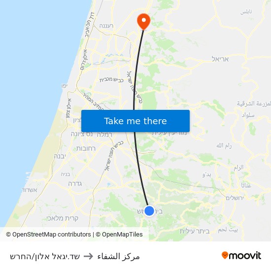 שד.יגאל אלון/החרש to مركز الشفاء map