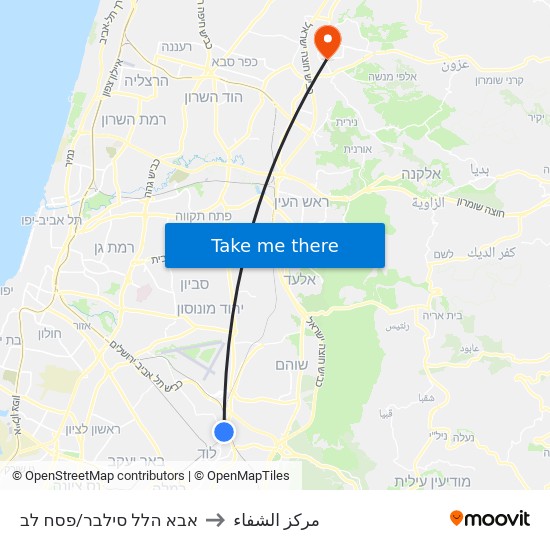 אבא הלל סילבר/פסח לב to مركز الشفاء map
