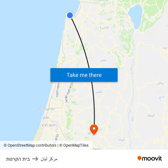 בית הקרנות to مركز ليان map