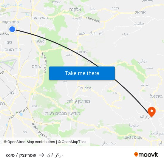 שפרינצק / פינס to مركز ليان map