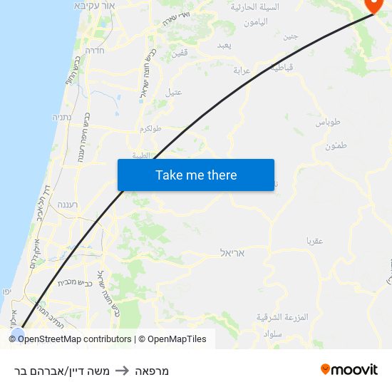 משה דיין/אברהם בר to מרפאה map