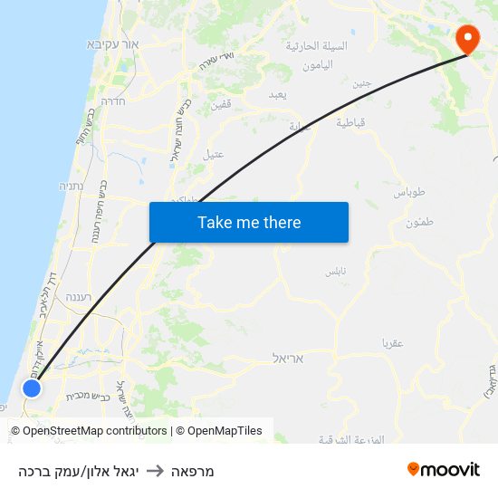 יגאל אלון/עמק ברכה to מרפאה map