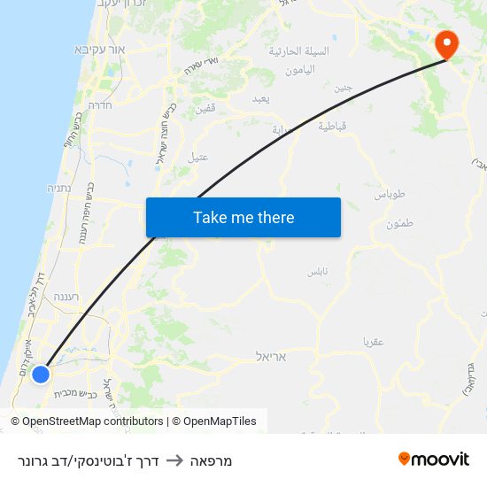 דרך ז'בוטינסקי/דב גרונר to מרפאה map