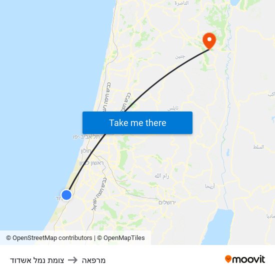 צומת נמל אשדוד to מרפאה map