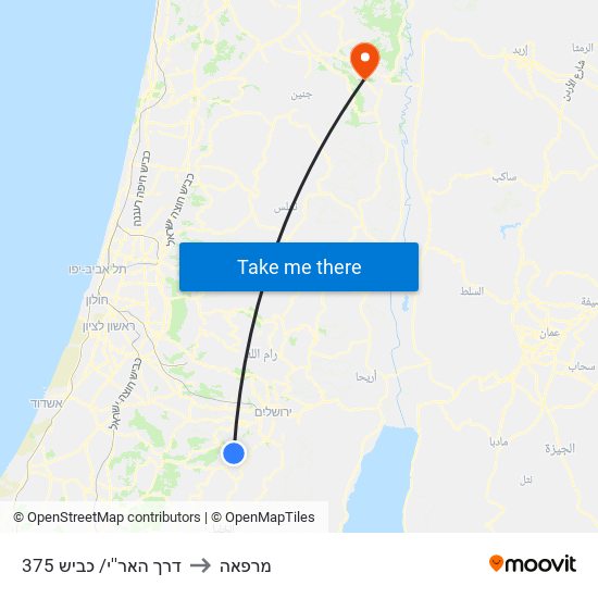 דרך האר''י/ כביש 375 to מרפאה map