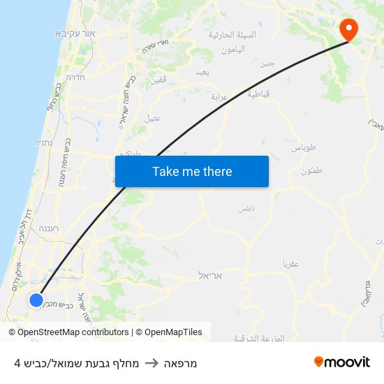 מחלף גבעת שמואל/כביש 4 to מרפאה map