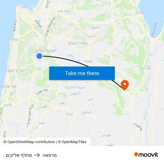 מחלף אליקים to מרפאה map