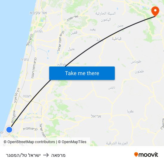 ישראל טל/המסגר to מרפאה map