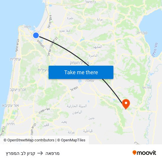 קניון לב המפרץ to מרפאה map