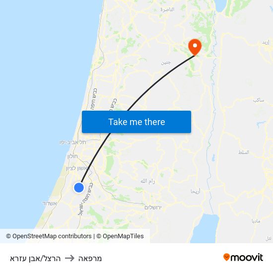 הרצל/אבן עזרא to מרפאה map