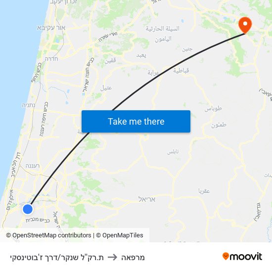 ת.רק''ל שנקר/דרך ז'בוטינסקי to מרפאה map