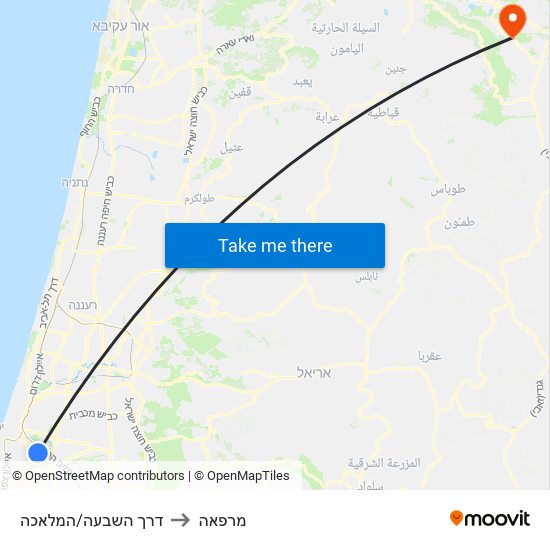 דרך השבעה/המלאכה to מרפאה map