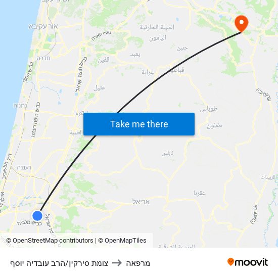 צומת סירקין/הרב עובדיה יוסף to מרפאה map