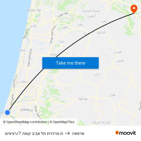 ת.מרכזית תל אביב קומה 7/רציפים to מרפאה map