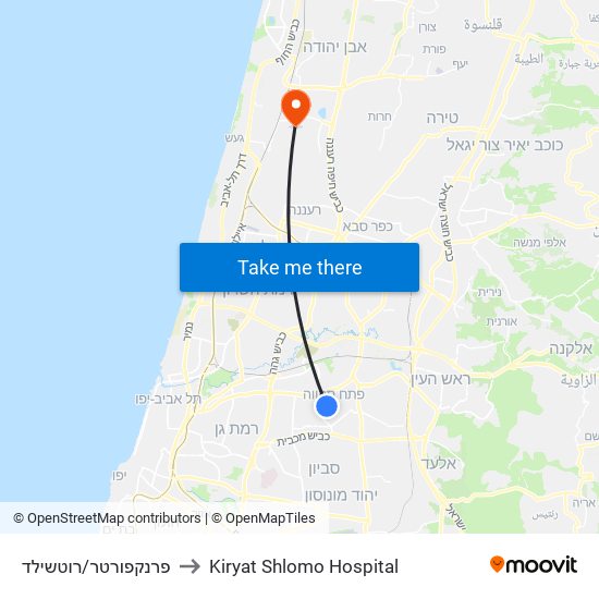פרנקפורטר/רוטשילד to Kiryat Shlomo Hospital map