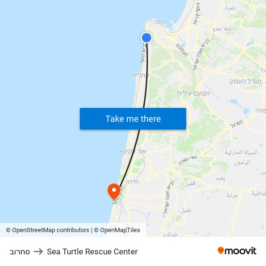סחרוב to Sea Turtle Rescue Center map