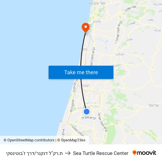 ת.רק''ל דנקנר/דרך ז'בוטינסקי to Sea Turtle Rescue Center map