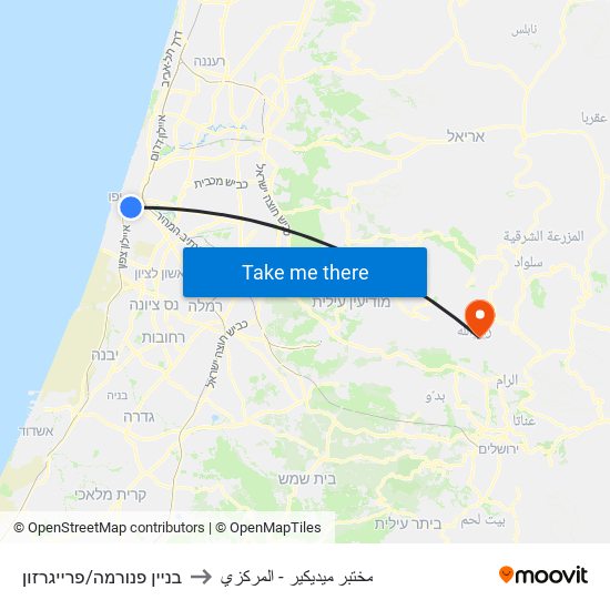 בניין פנורמה/פרייגרזון to مختبر ميديكير - المركزي map