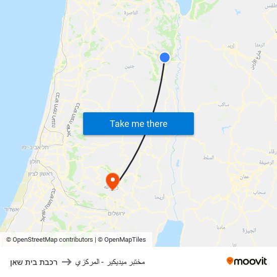 רכבת בית שאן to مختبر ميديكير - المركزي map