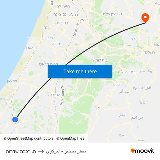 ת. רכבת שדרות to مختبر ميديكير - المركزي map