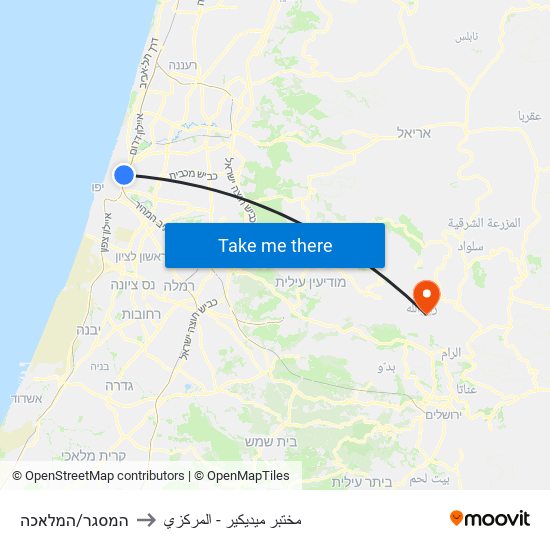 המסגר/המלאכה to مختبر ميديكير - المركزي map