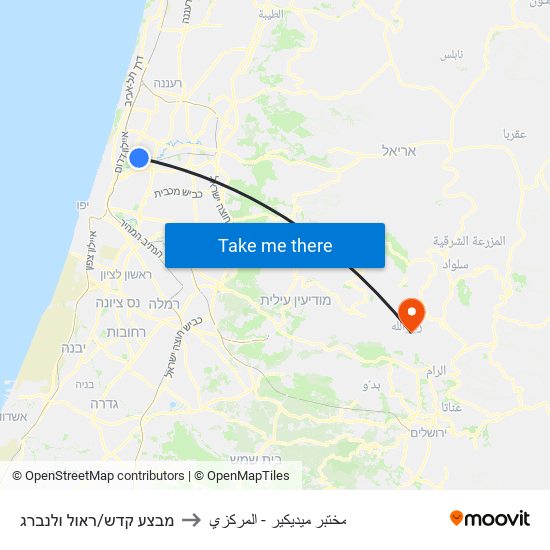 מבצע קדש/ראול ולנברג to مختبر ميديكير - المركزي map