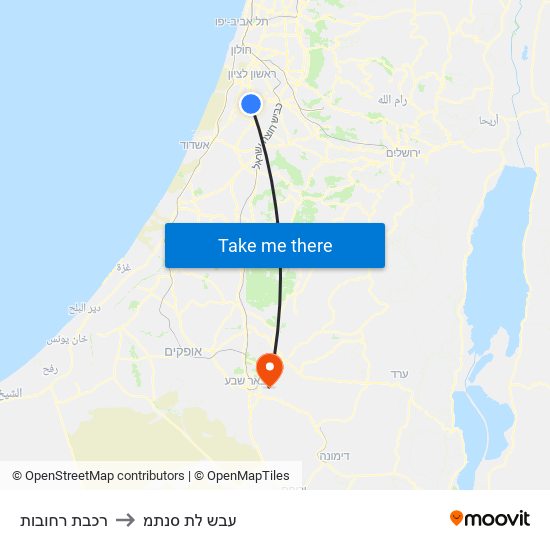 רכבת רחובות to עבש לת סנתמ map